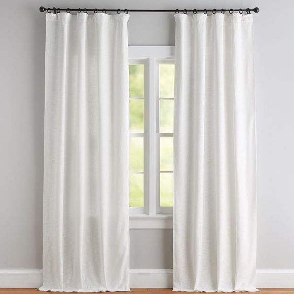 Pottery Barn Custom Seaton Textured Cotton Curtain - White 30x98